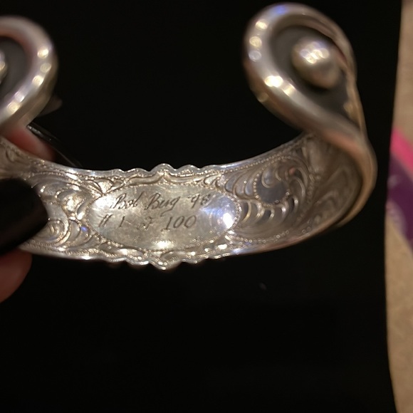 Sterling Rose Gold Ruby Cuff/Bracelet - Picture 10 of 12